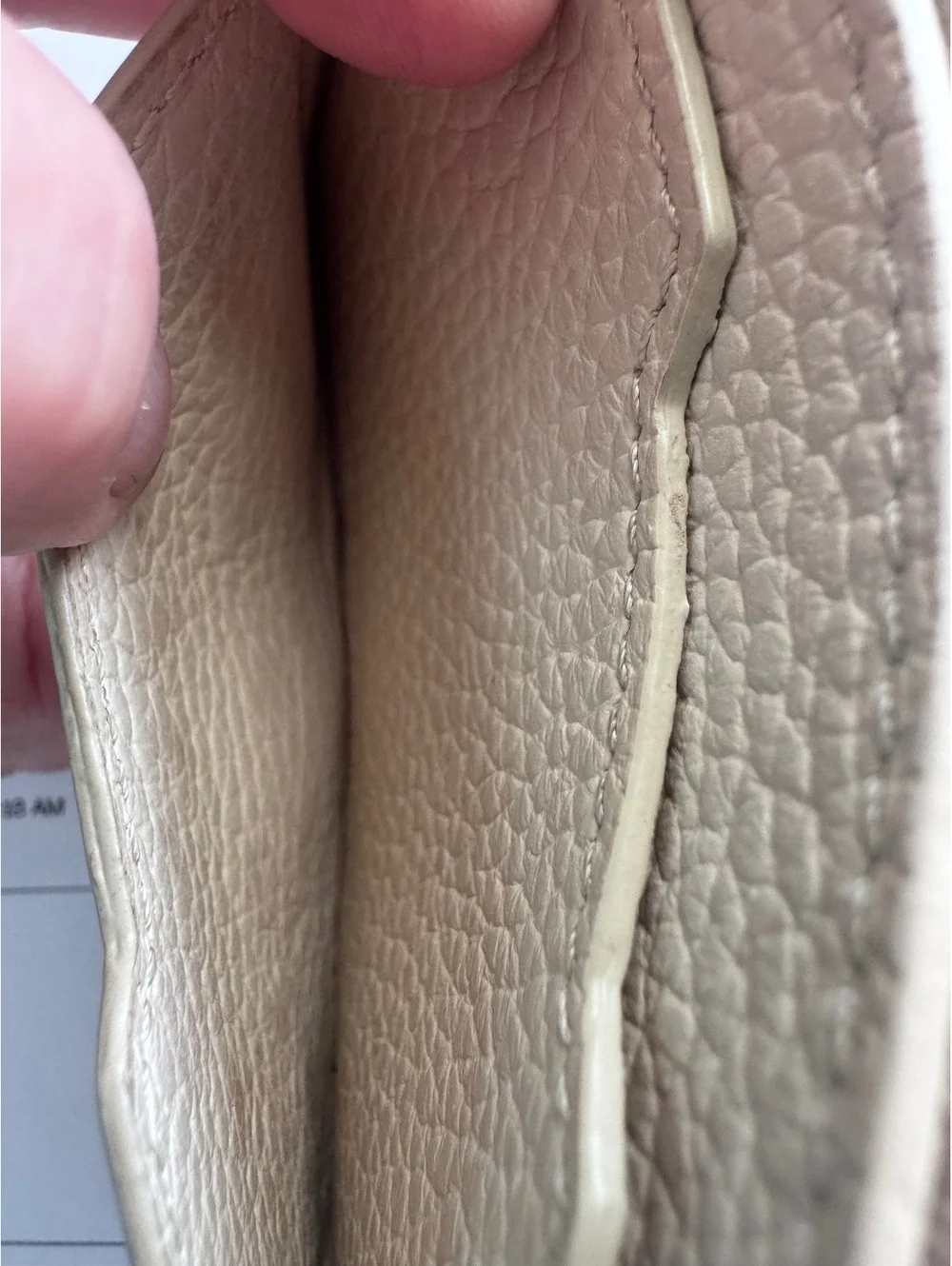 AMIRI Pebbled Bandana Card Holder Wallet Alabaster Leather Authentic